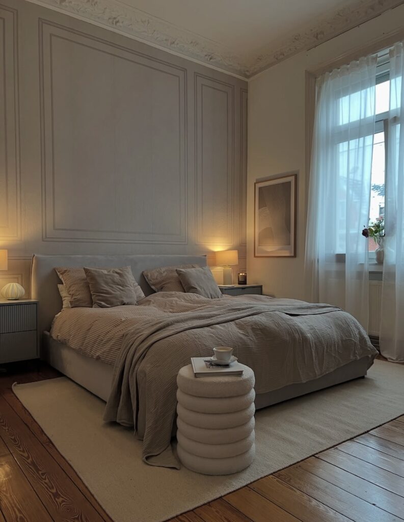 A Scandinavian bedroom.