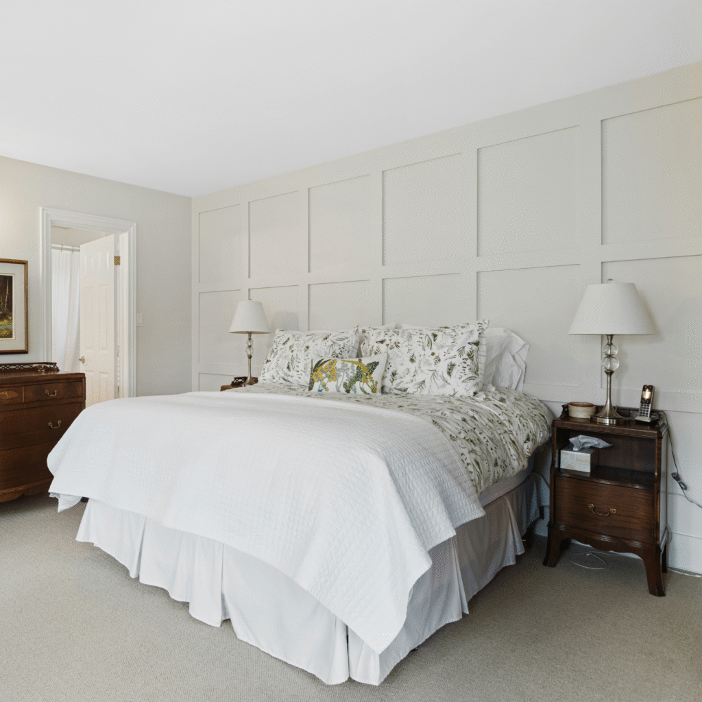 A traditional bedroom.