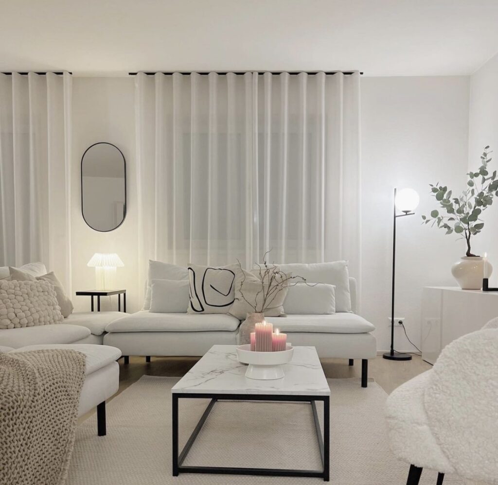 A Scandinavian living room.