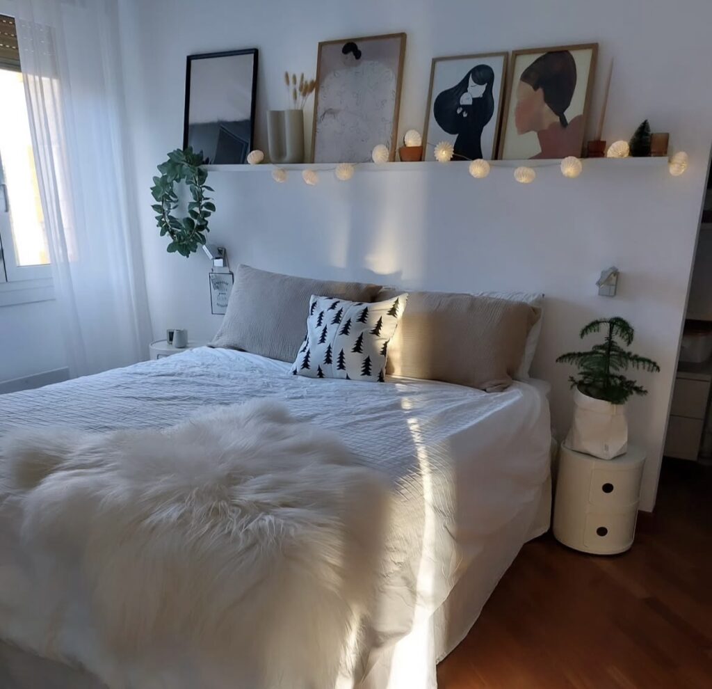 A Scandinavian bedroom.
