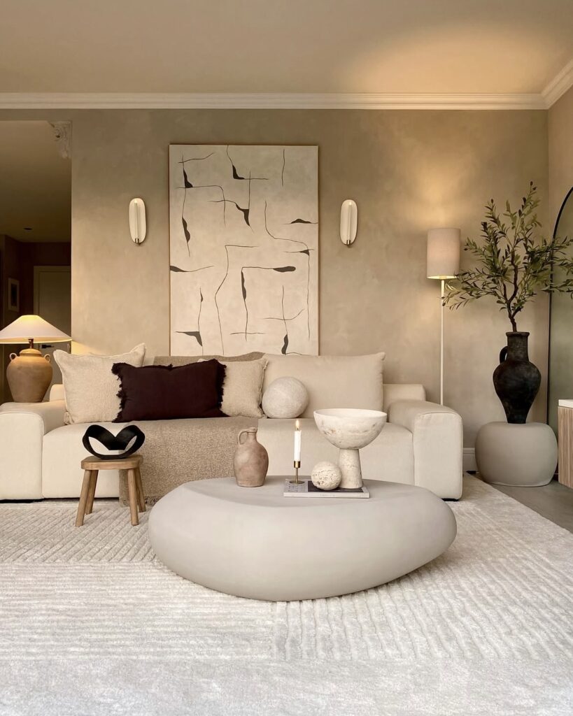 A minimalist living room.