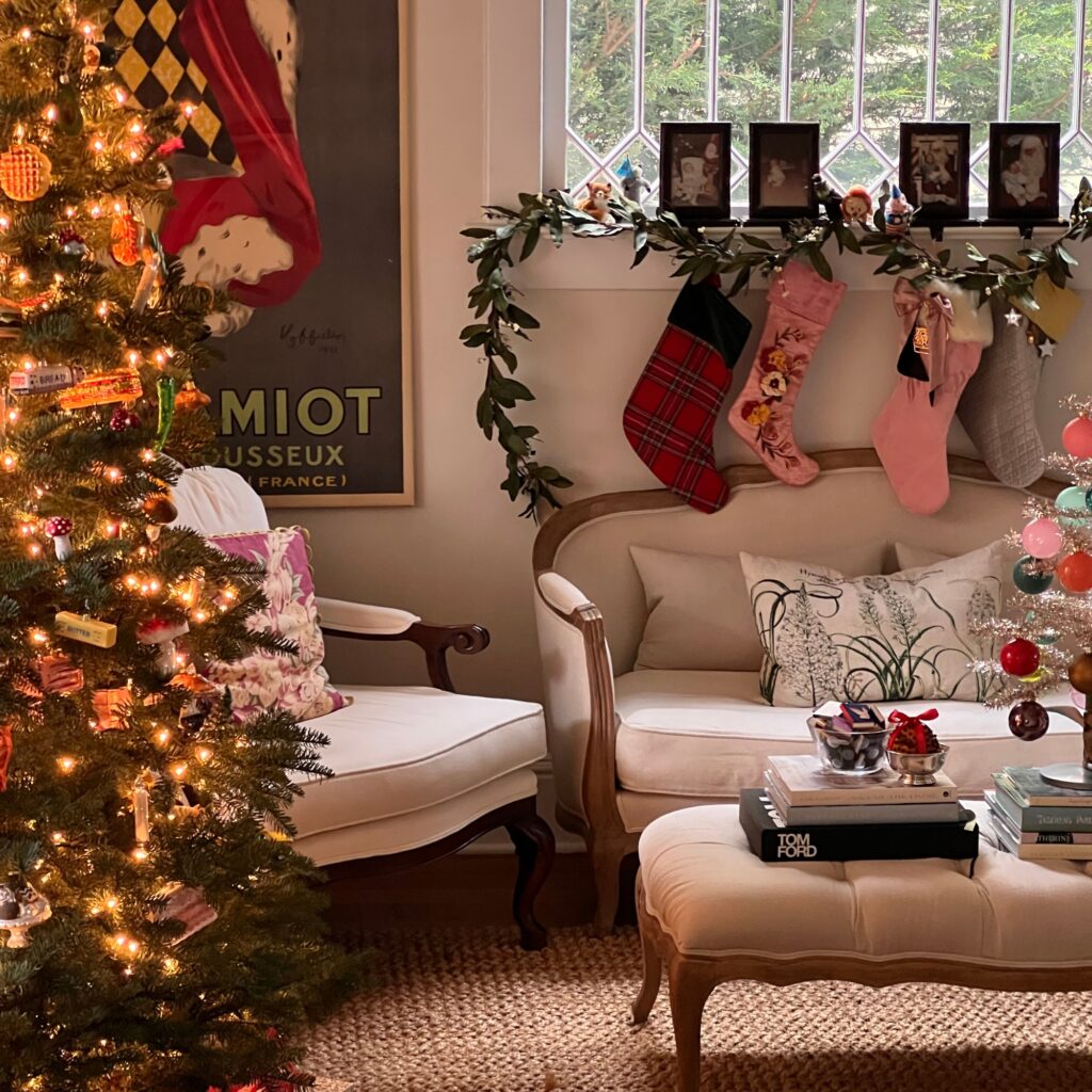 A Christmas living room.