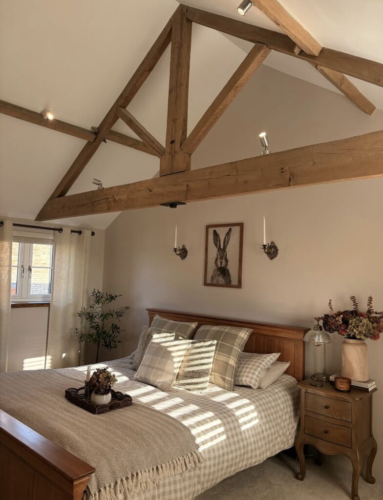 A rustic bedroom.