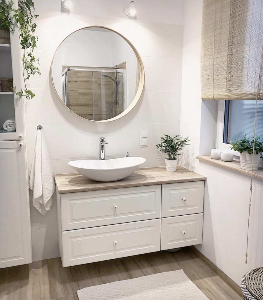 A Scandinavian bathroom.