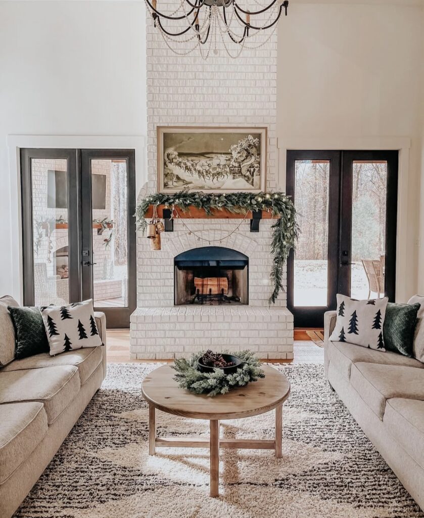 A modern farmhouse living room.