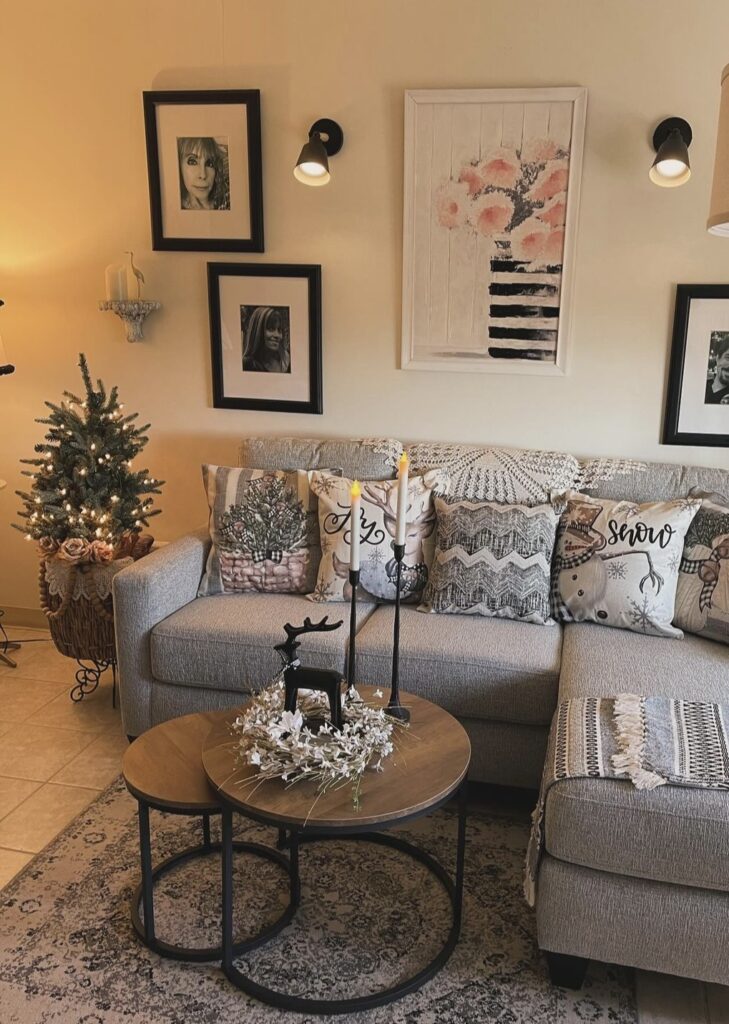 A Christmas coffee table.