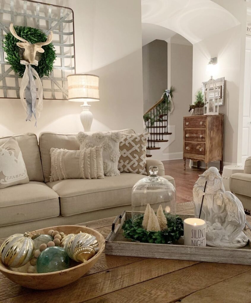 A Christmas coffee table.