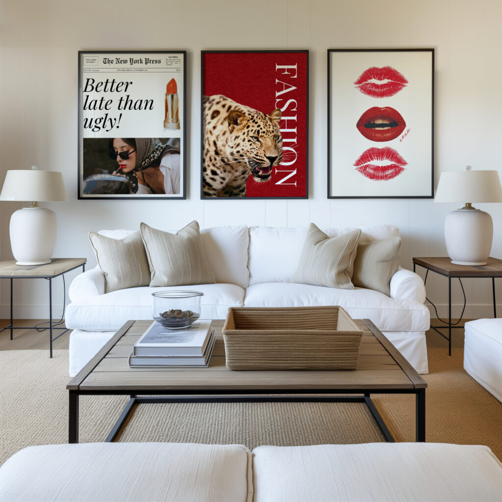 A glamour red print set of 3.