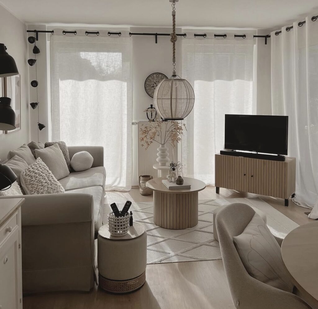 A Scandinavian living room.