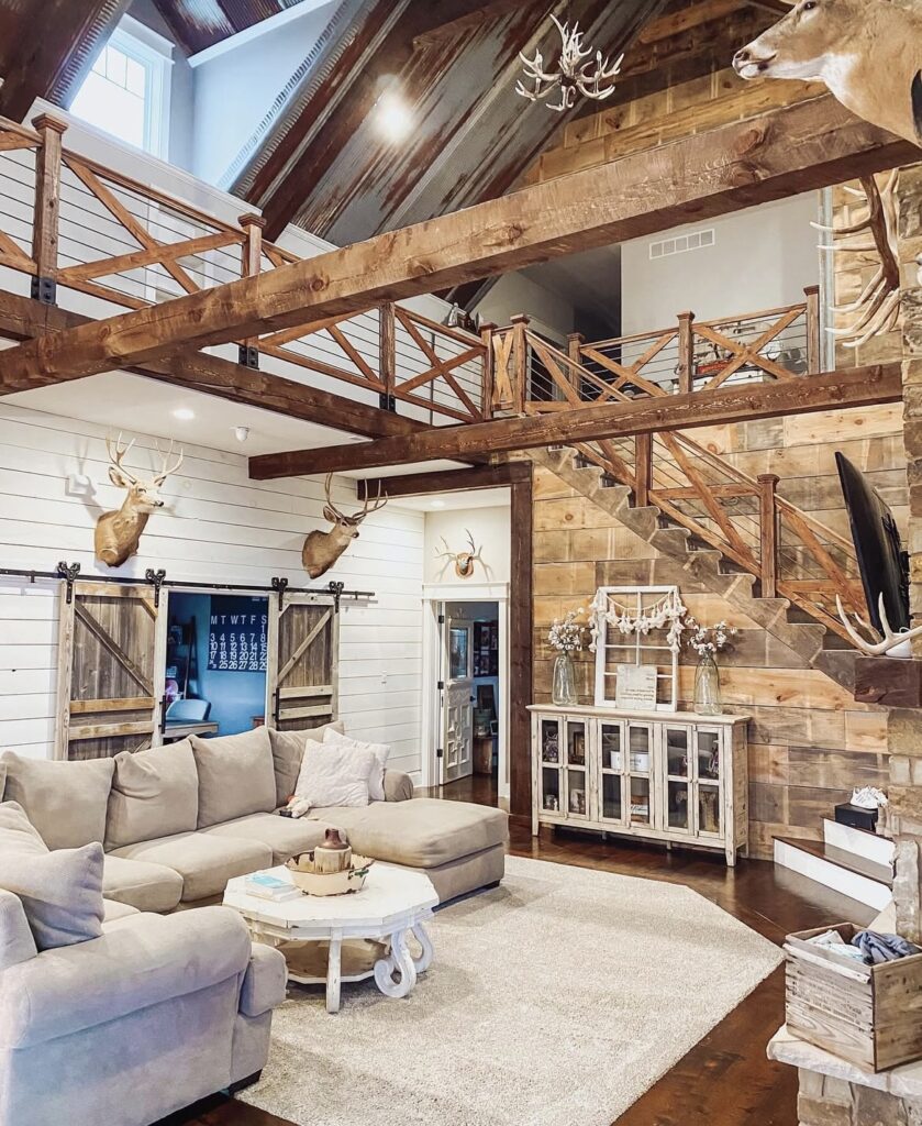 A rustic living room.