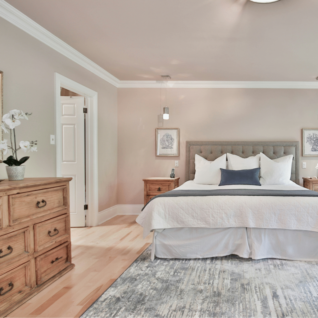 A traditional bedroom.