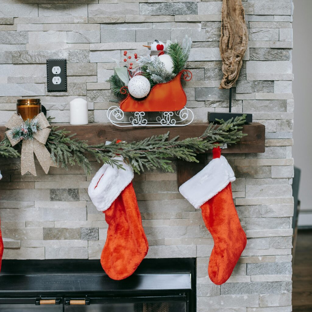 A Christmas mantle.