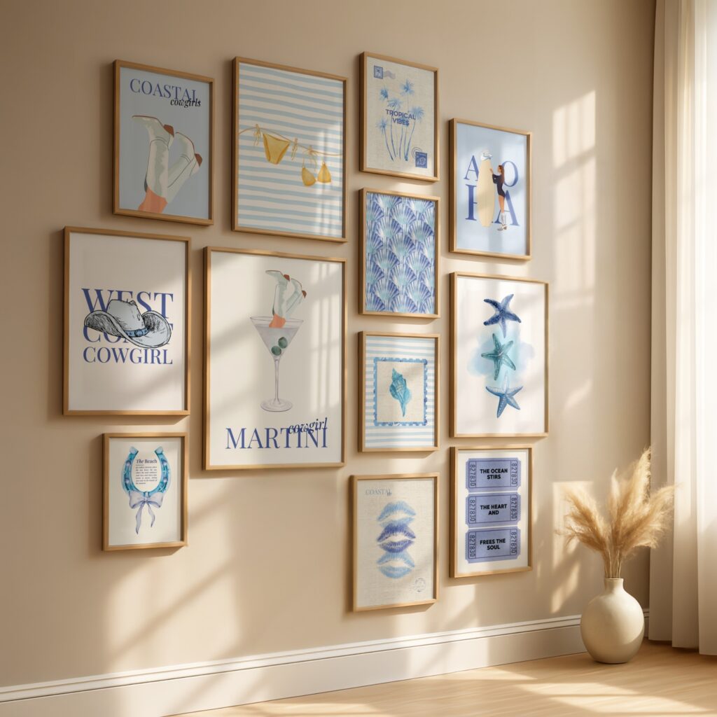 A coastal cowgirl print set of 12.