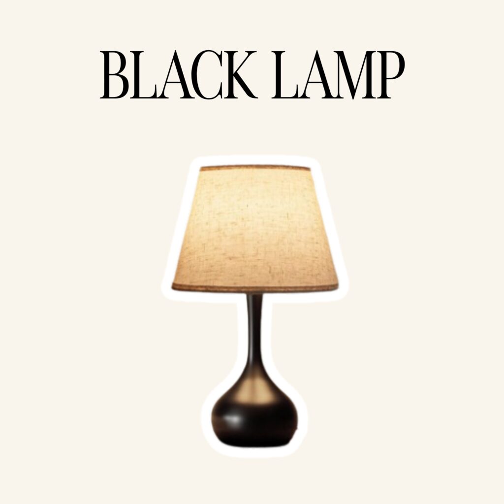 A modern black lamp.