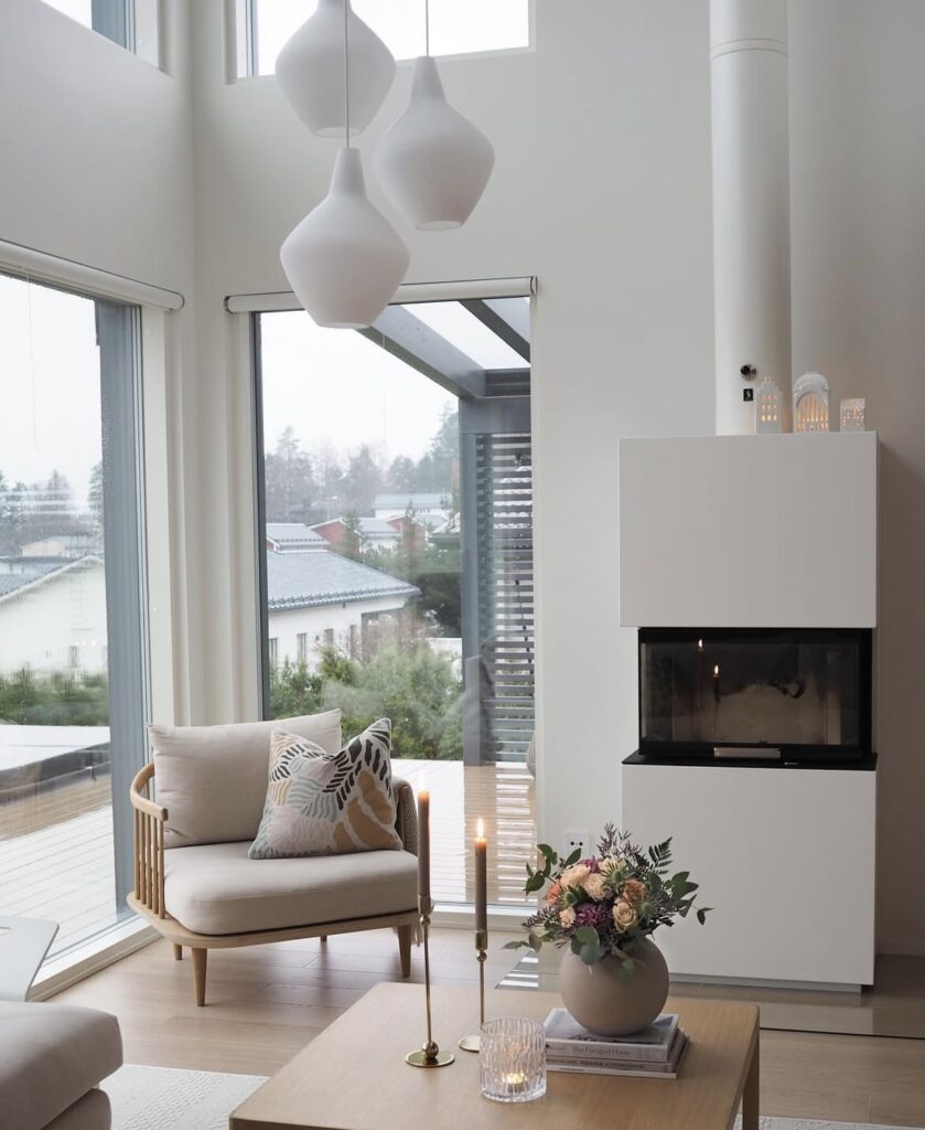 A Scandinavian living room.