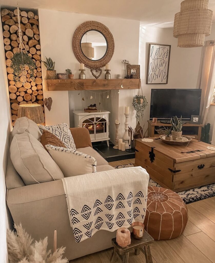 A rustic living room.