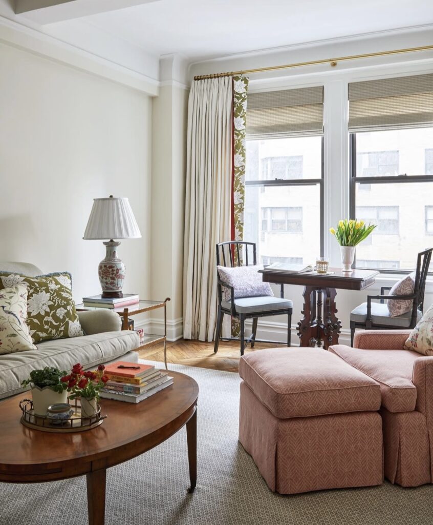 A Light Academia living room.