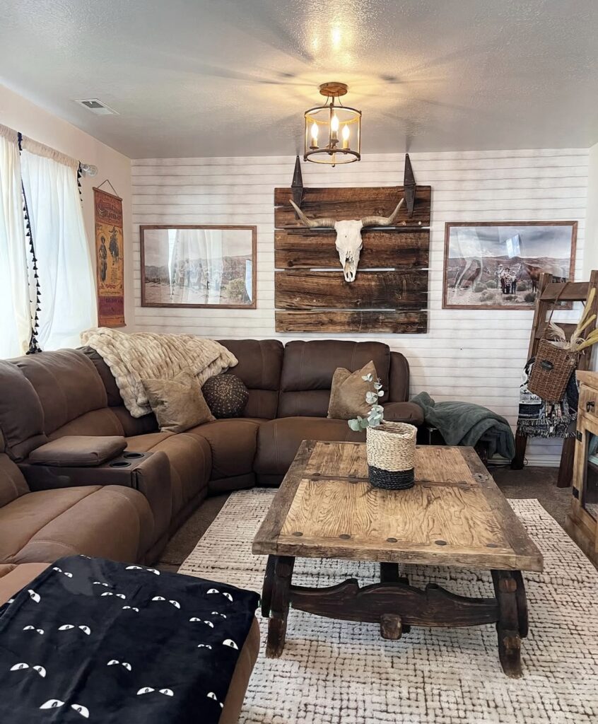 A rustic living room.