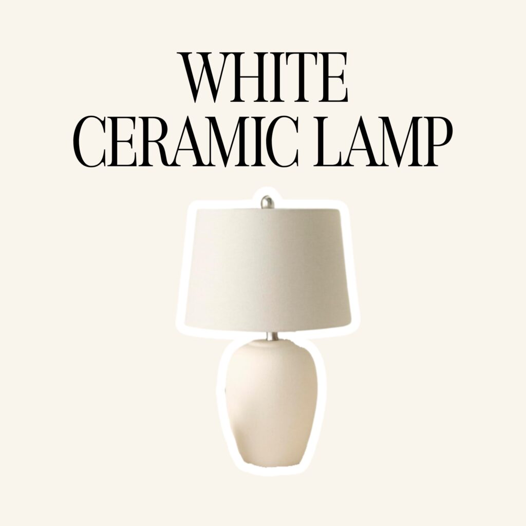 A white ceramic lamp.