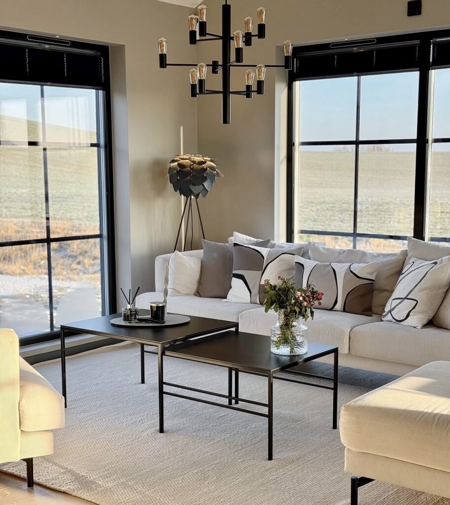 A Scandinavian living room.