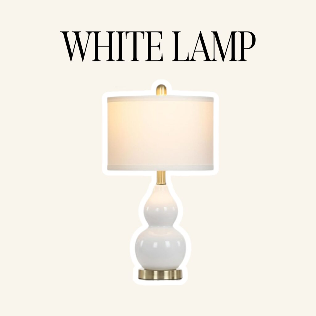 A modern white lamp.