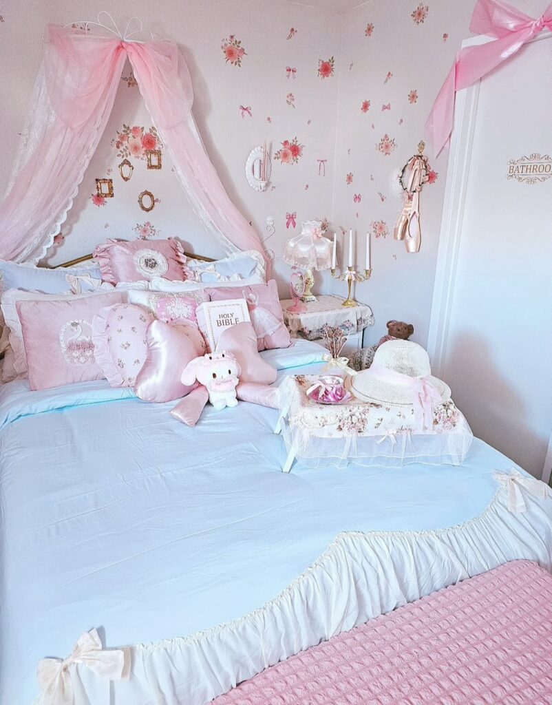 A coquette bedroom.