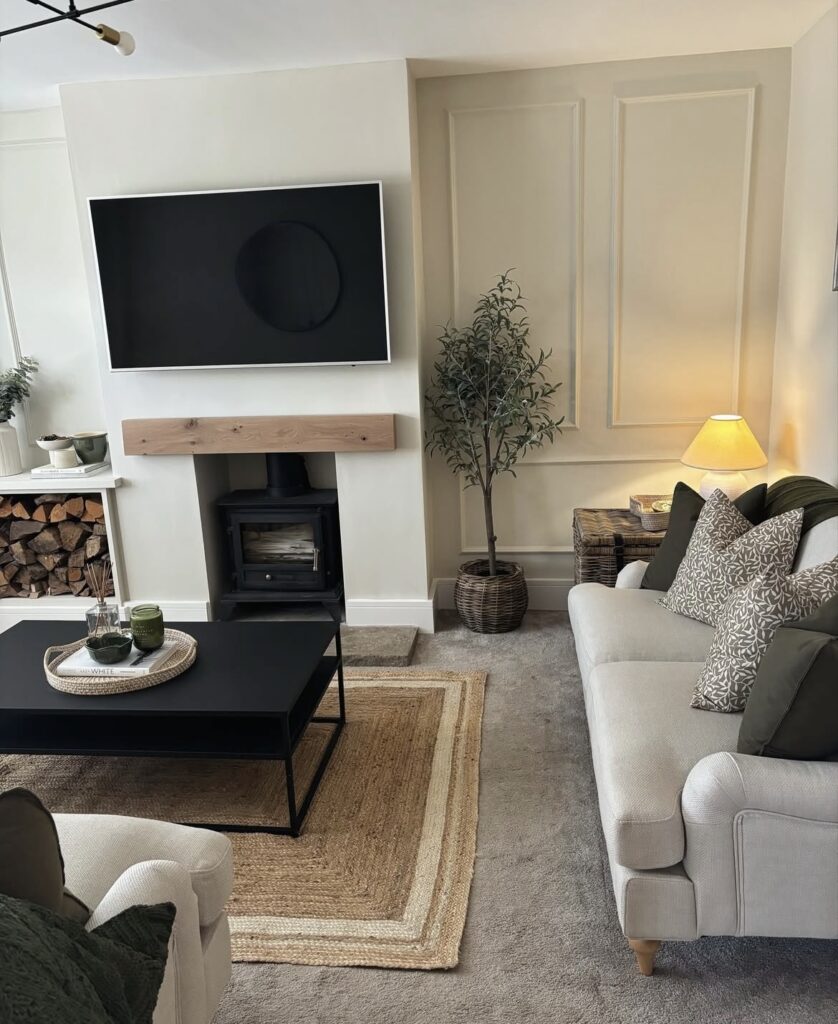 A rustic living room.