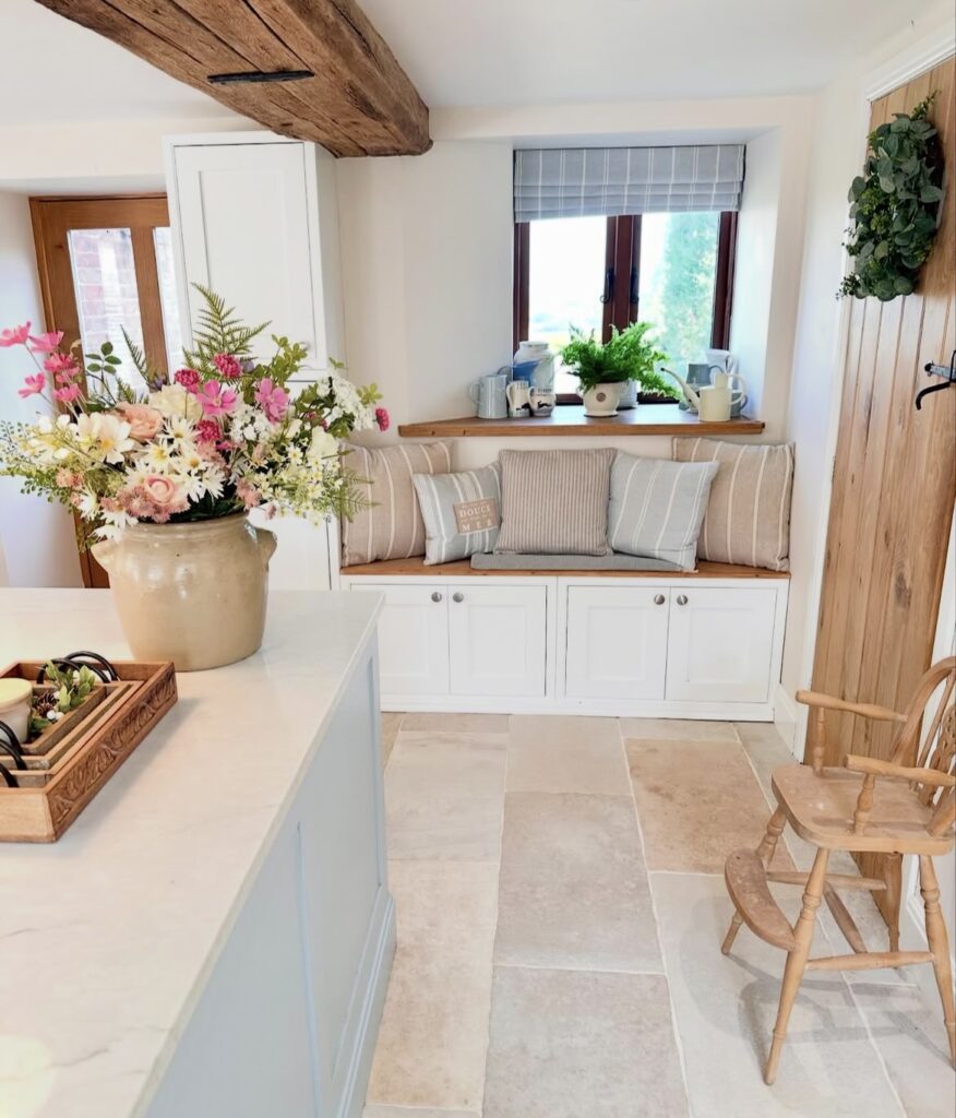 A Light Academia living room.