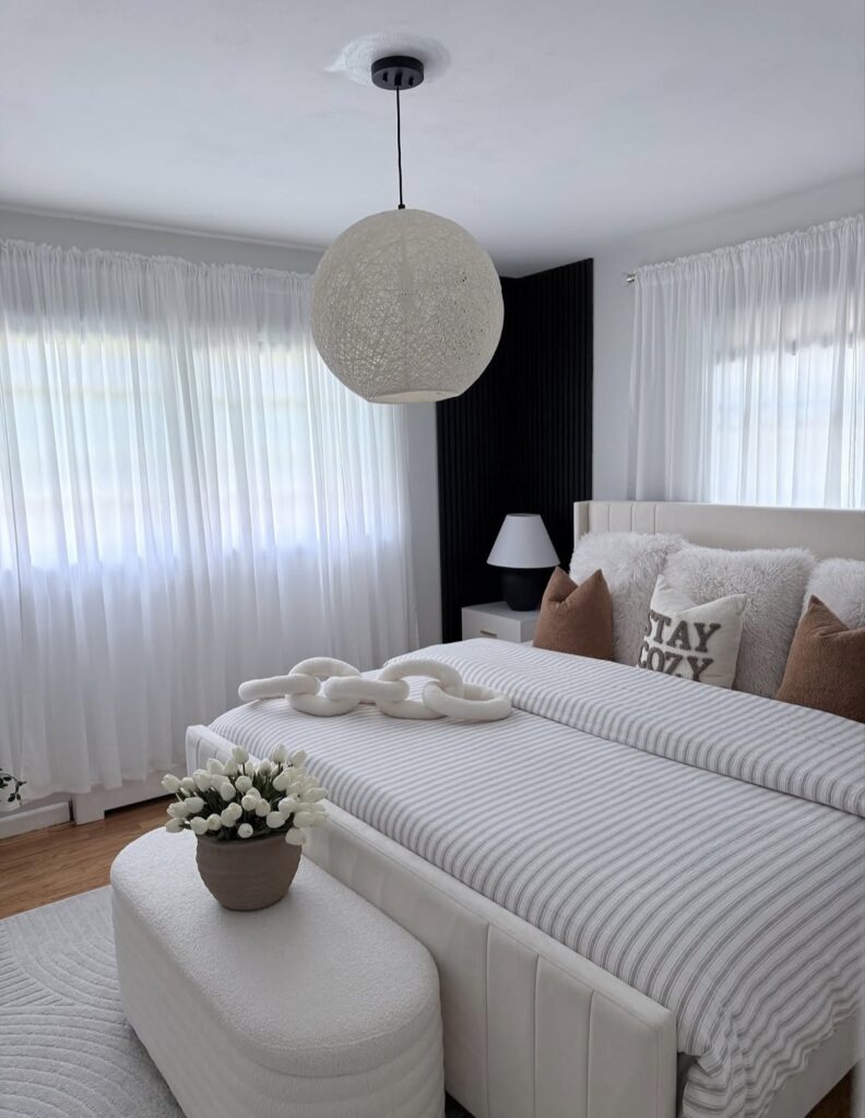 A minimalist bedroom.