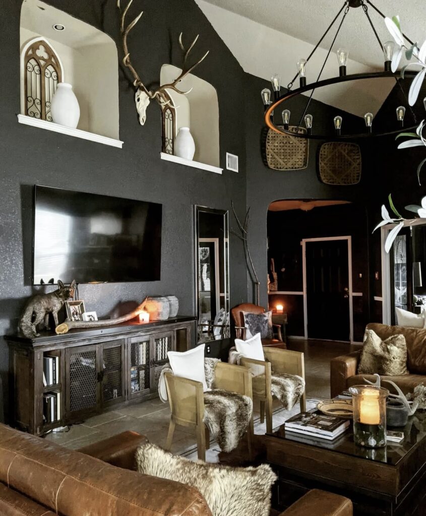 A rustic living room.