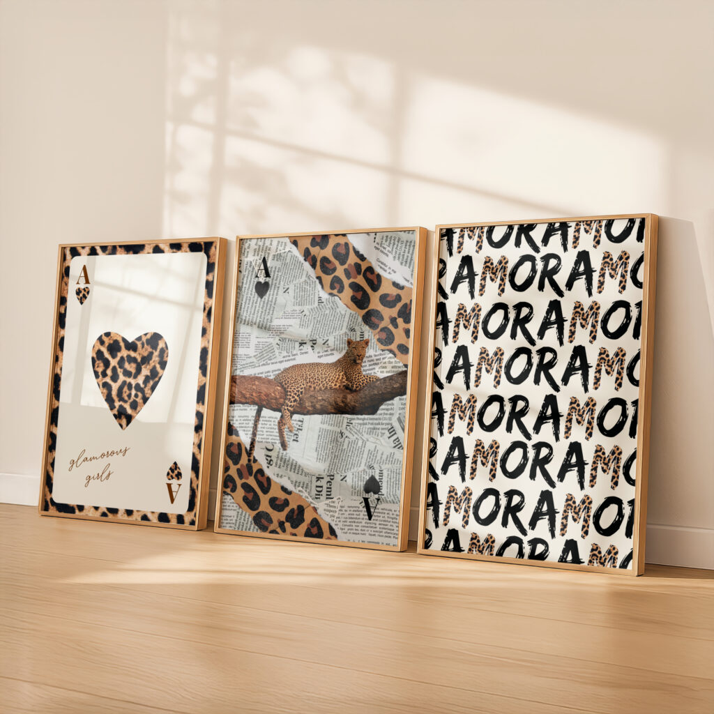 A trendy leopard print set of 3.