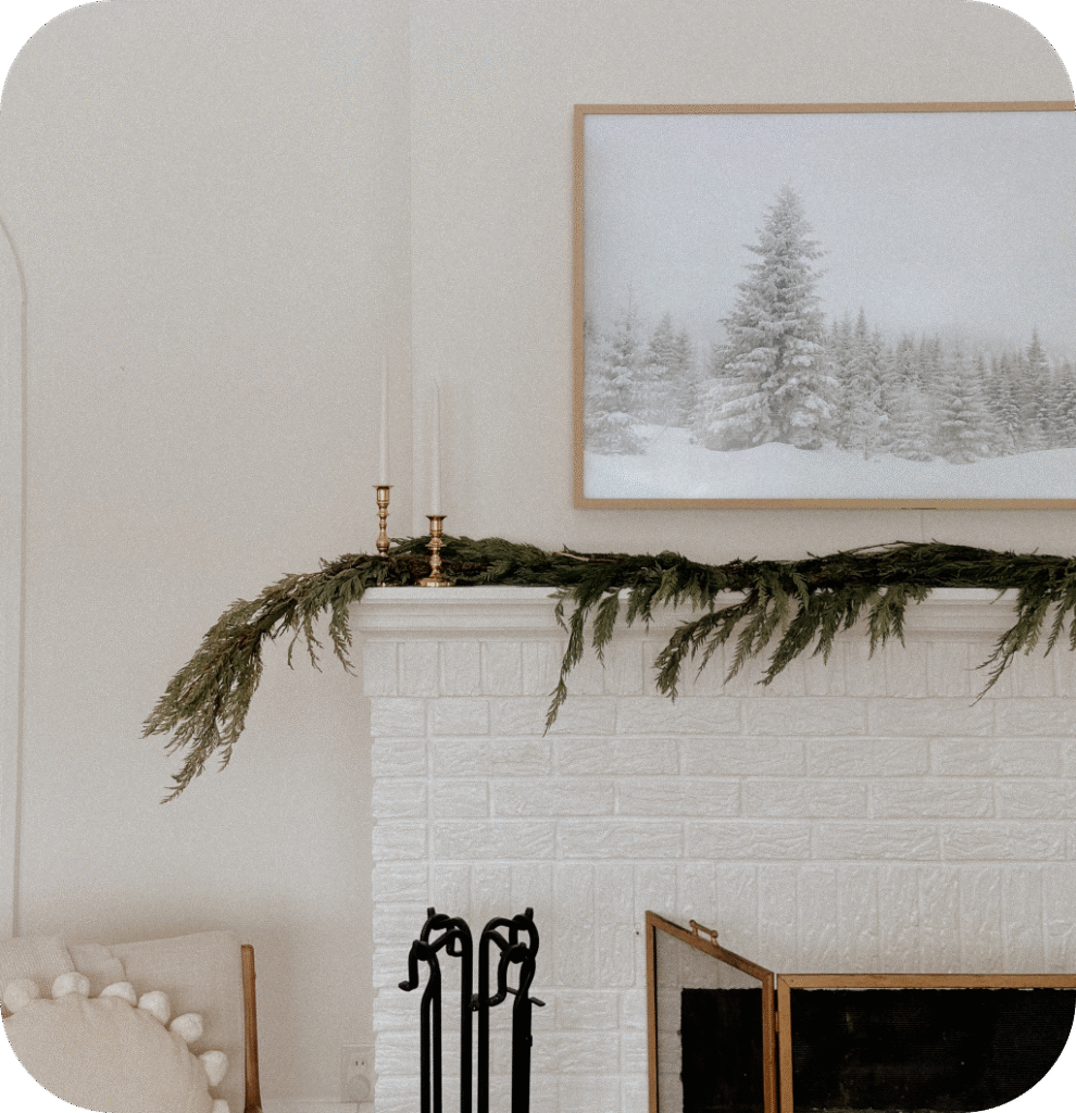 A Christmas mantle.
