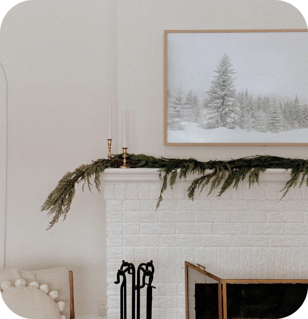 A Christmas mantle.