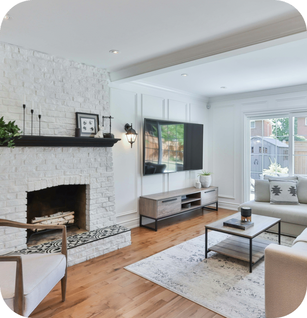 A minimalist living room.