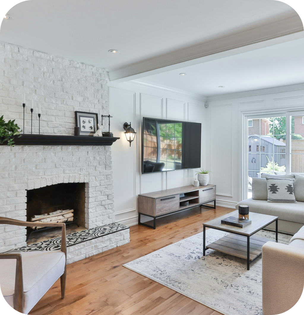 A minimalist living room.