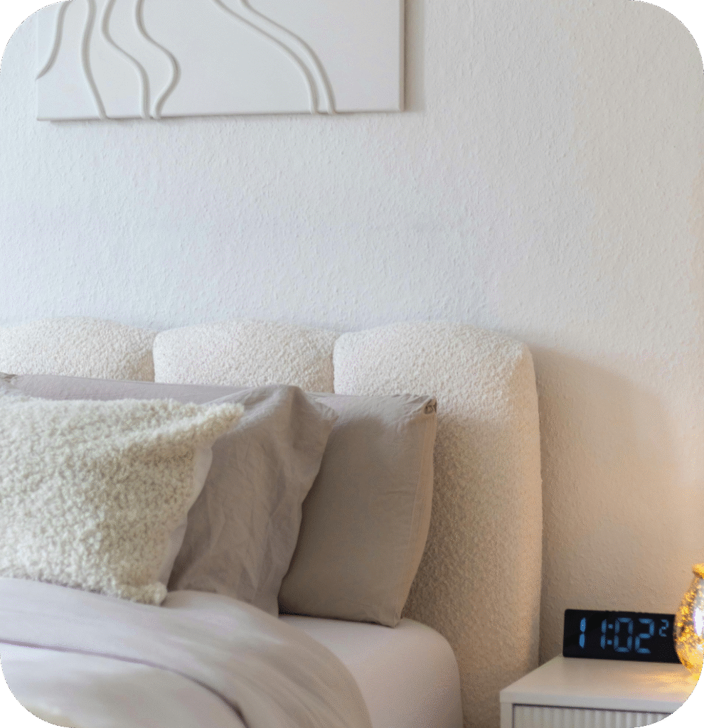 A Scandinavian bedroom.