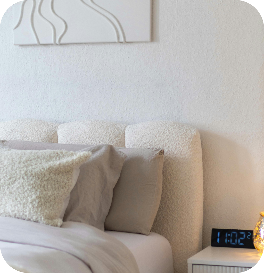 A Scandinavian bedroom.