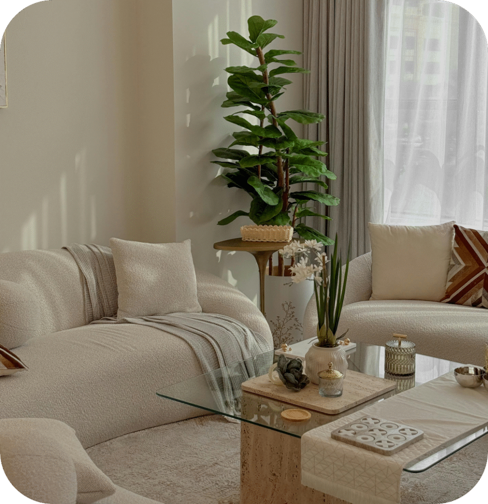 A Scandinavian living room.