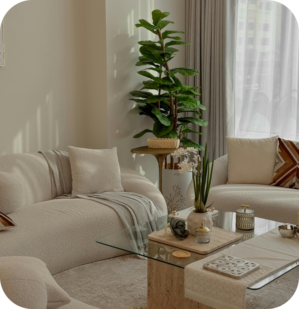 A Scandinavian living room.