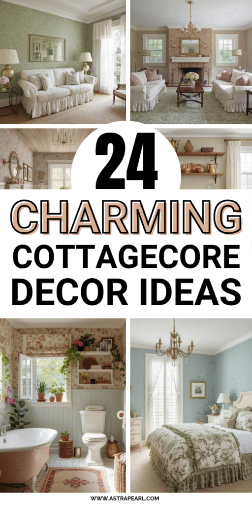 Pinterest Pin for cottagecore decor ideas.