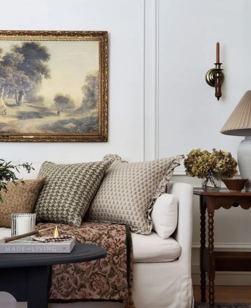 A cottagecore living room.