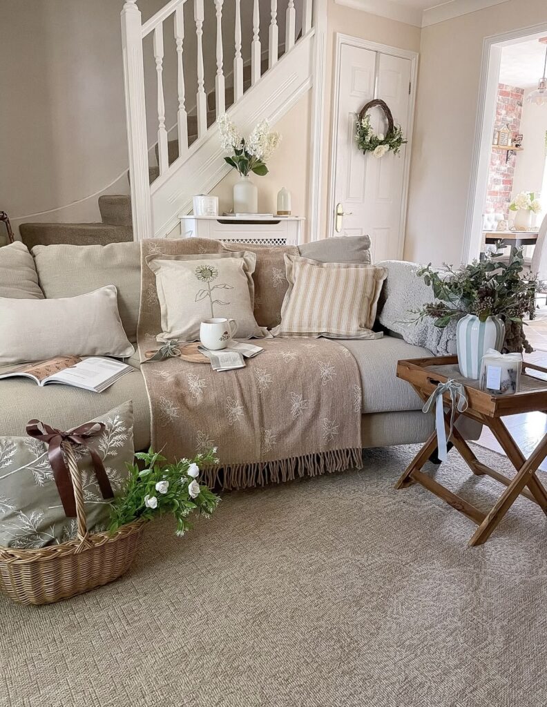 A cottagecore living room.