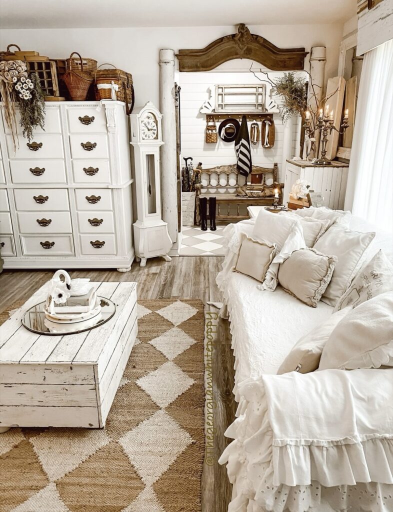 A cottagecore living room.