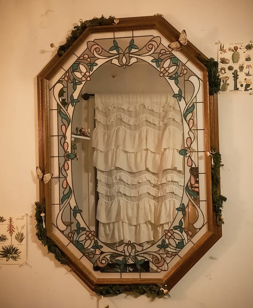 An antique mirror.