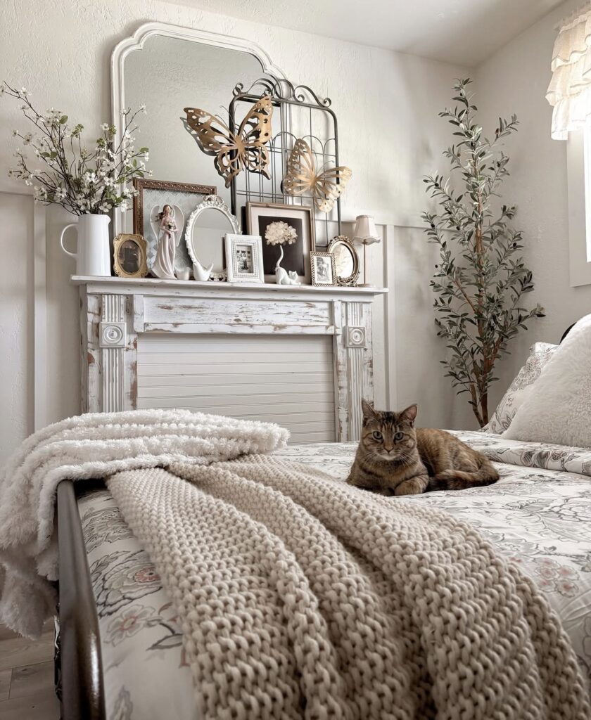 A cottagecore bedroom.