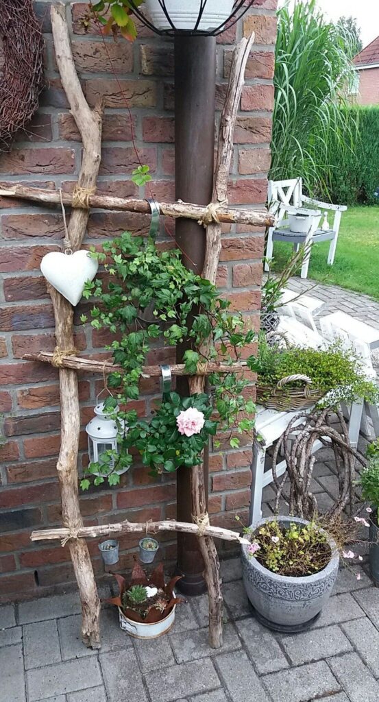A rustic ladder.