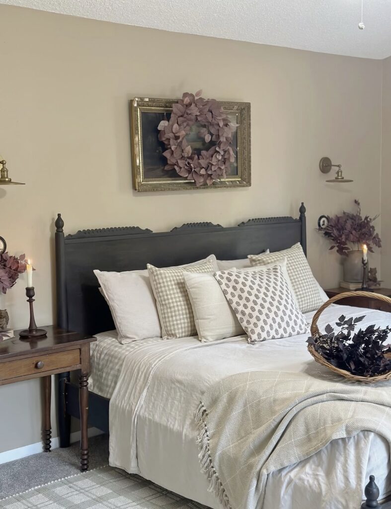 A cottagecore bedroom.