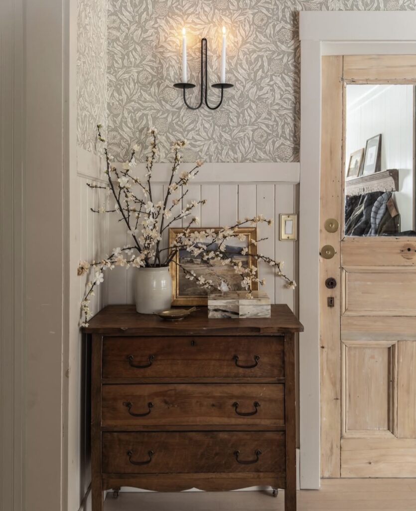 A cottagecore entryway.
