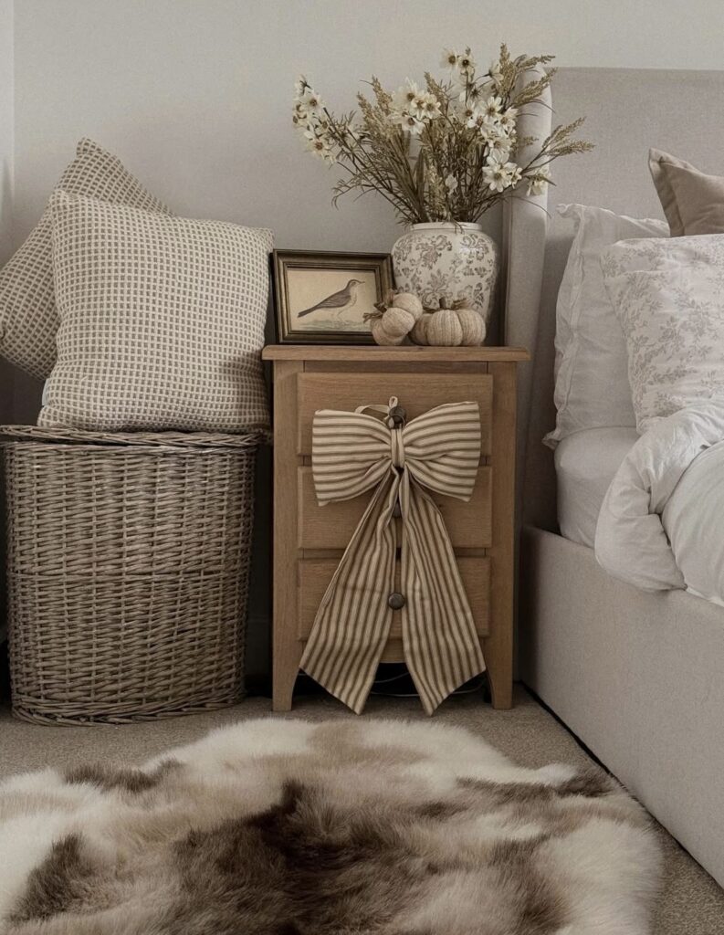 A cottagecore bedroom.