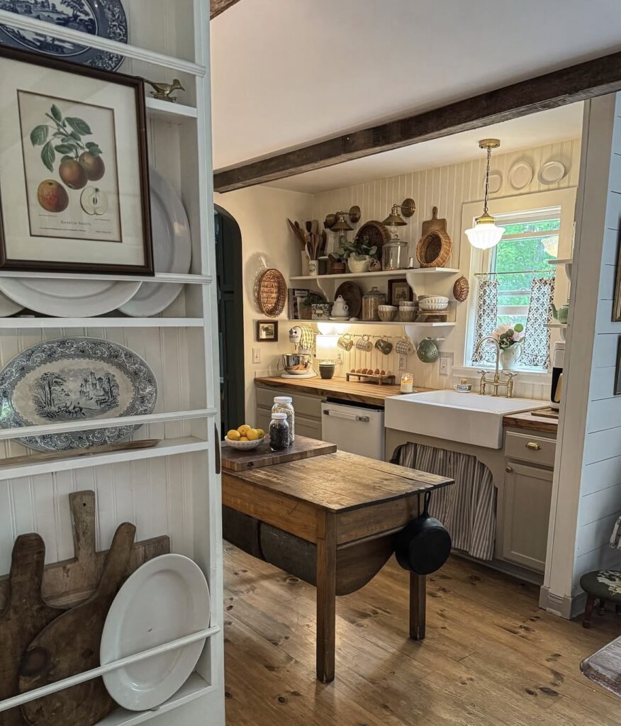 A cottagecore kitchen.